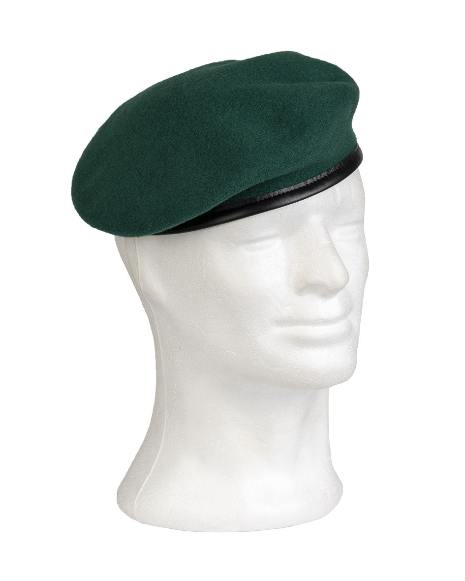 Béret commando type Bundeswehr Mil-Tec en laine mérinos bordure cuir de chèvre UPF 40