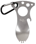 Cuillère-fourchette Fox Outdoor inox avec décapsuleur et clés de 6 à 10 mm