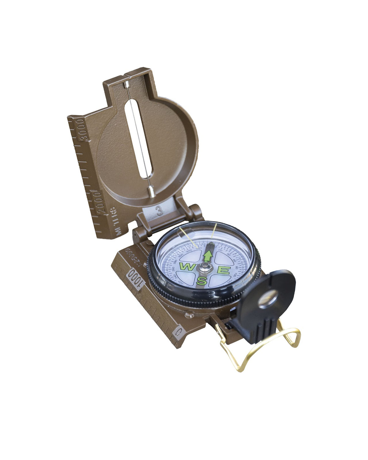 Boussole militaire type US Mil-Tec boîtier Zamak capsule polycarbonate 90 g échelle 1:25 000