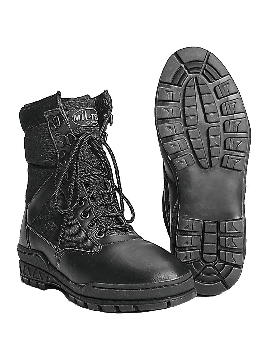 Chaussures tactiques Mil-Tec type SWAT en cuir et polyester doublées Thinsulate 9 œillets