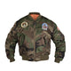 Blouson aviateur type MA1 Mil-Tec pour enfant garnissage polyester 160 g/m² avec écussons