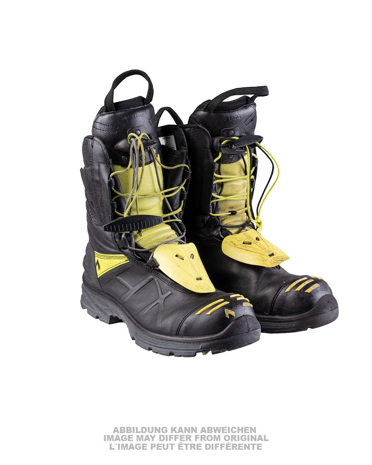 Bottes à lacets de sapeur-pompier Haix Fire Eagle de la Bundeswehr, surplus d'occasion