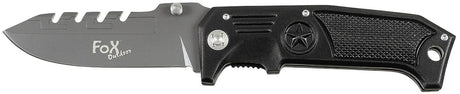 Couteau pliant Fox Outdoor 23,5 cm lame 10,3 cm à dos cranté manche métal