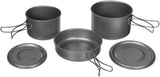 Popote en titane Fox Outdoor 5 pièces 2 marmites 1 poêle et 2 couvercles 360 g
