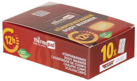 Chaufferette jetable MFH Thermopad pour le corps adhésive 12 h à 65 °C 10 x 9 cm