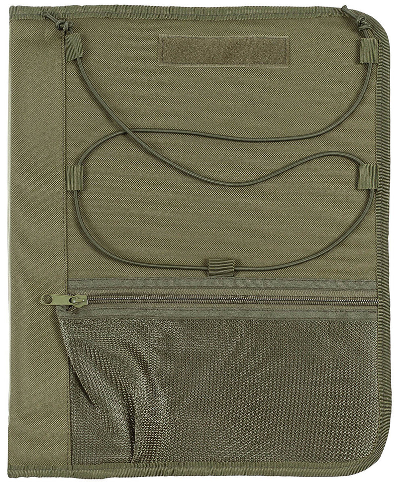 Porte-documents A4 MFH 28 x 37 cm à cordon élastique avec filet et porte-anneaux