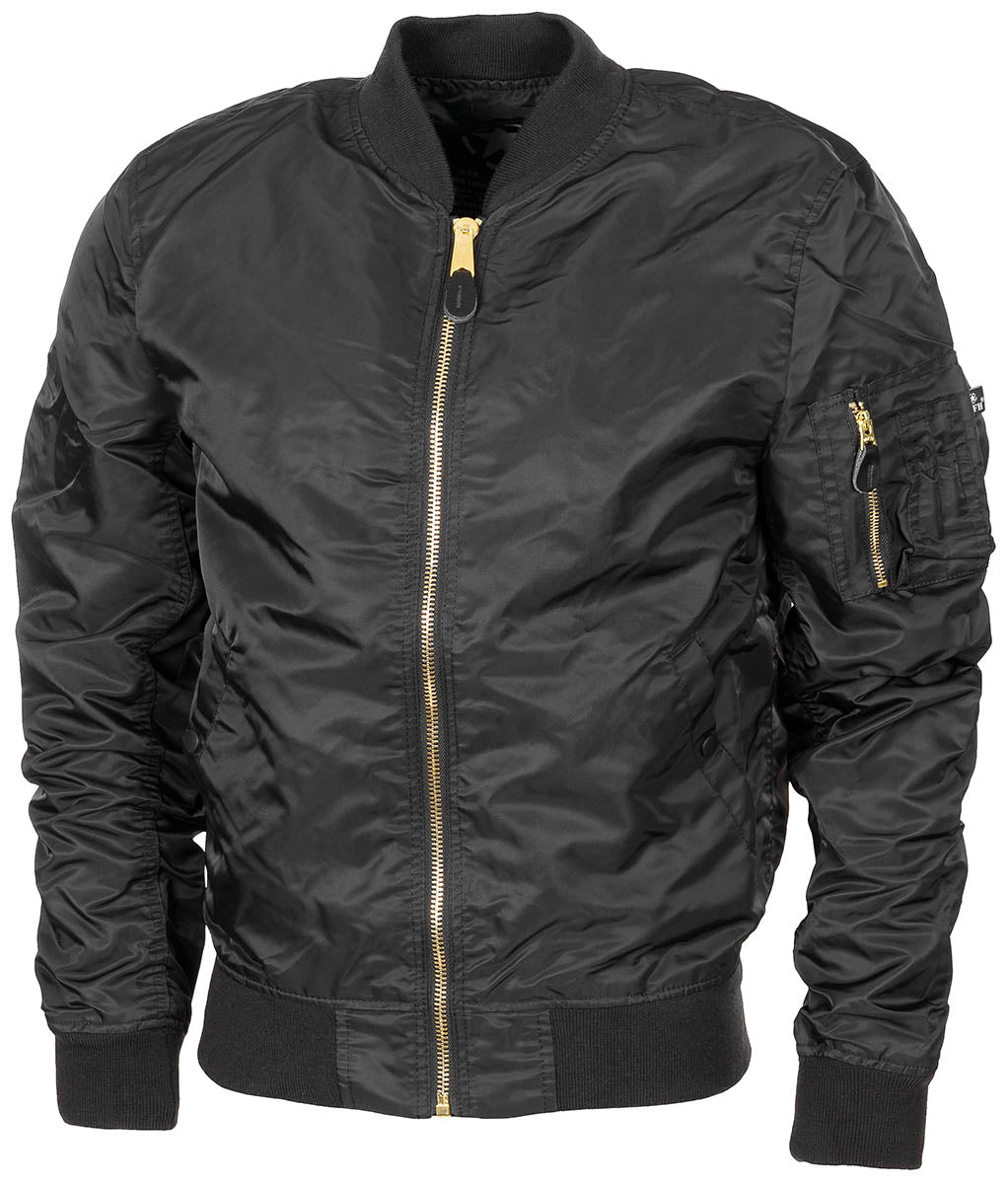 Blouson de vol MFH US MA1 non doublé en nylon avec bords-côtes doubles