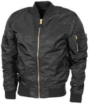 Blouson de vol MFH US MA1 non doublé en nylon avec bords-côtes doubles