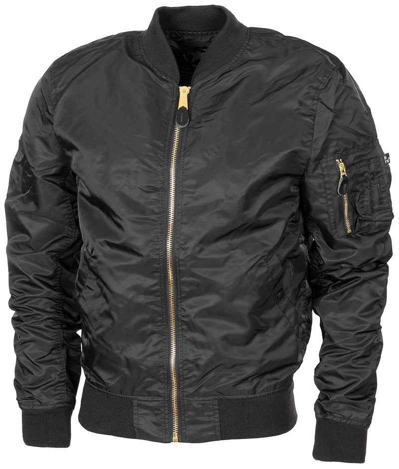 Blouson de vol MFH US MA1 non doublé en nylon avec bords-côtes doubles