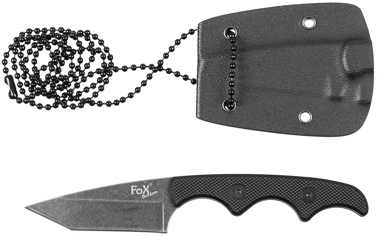 Couteau de cou Neck II Fox Outdoor lame tanto 5,2 cm manche G10 gaine Kydex