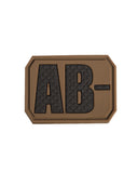 Patch groupe sanguin AB négatif Mil-Tec en PVC 3,8 x 2,8 cm dos auto-agrippant