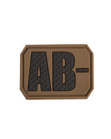 Patch groupe sanguin AB négatif Mil-Tec en PVC 3,8 x 2,8 cm dos auto-agrippant