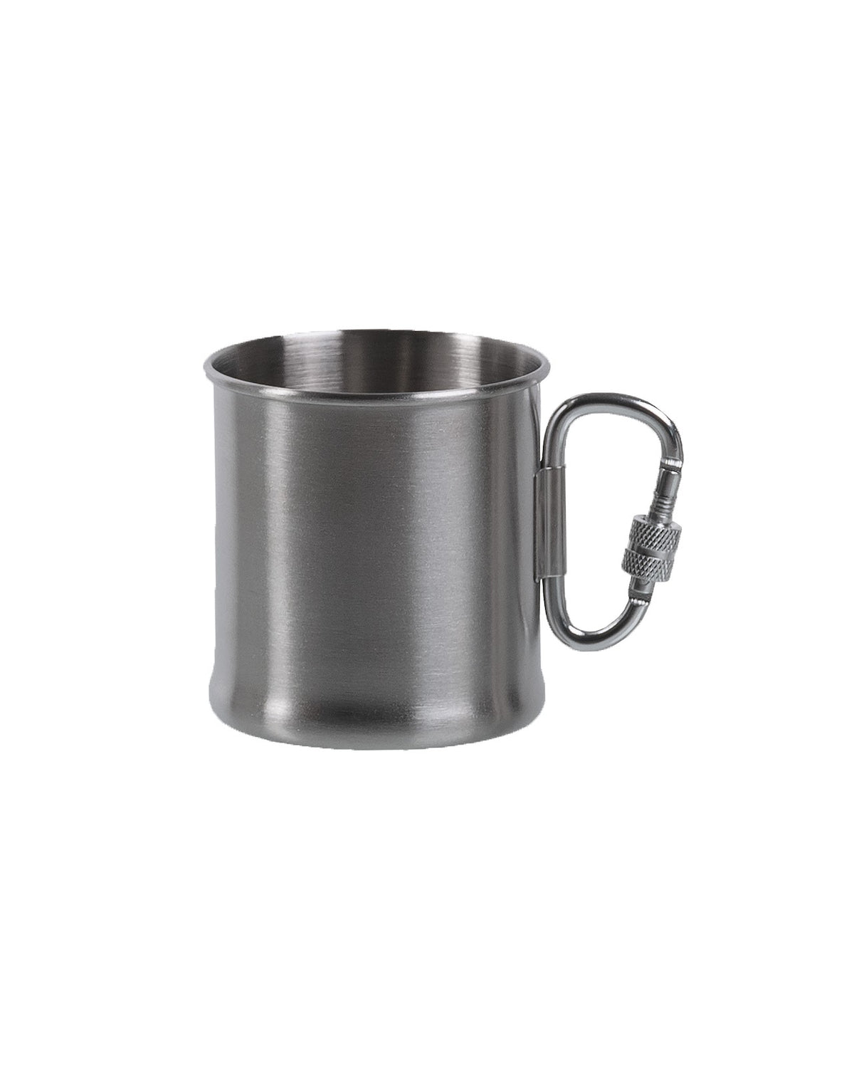 Quart Mil-Tec en acier inoxydable 250 ml avec anse mousqueton diamètre 7,6 cm 90 g