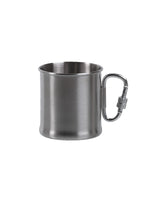Quart Mil-Tec en acier inoxydable 250 ml avec anse mousqueton diamètre 7,6 cm 90 g