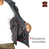Blouson pilote cuir de vachette pleine fleur doublure et col amovibles