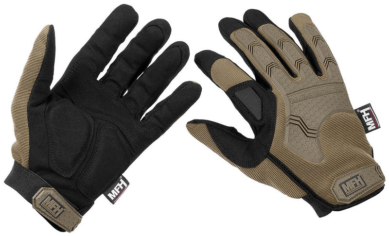 Gants tactiques MFH Professional Attack à pouce et index rabattables, paume renforcée EVA