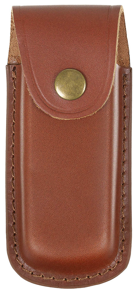Étui à couteau Fox Outdoor en cuir véritable à bouton-pression 13,5 x 6 x 3 cm