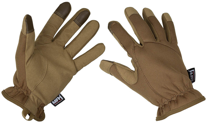 Gants tactiques MFH Professional Lightweight à trois doigts tactiles, séchage rapide