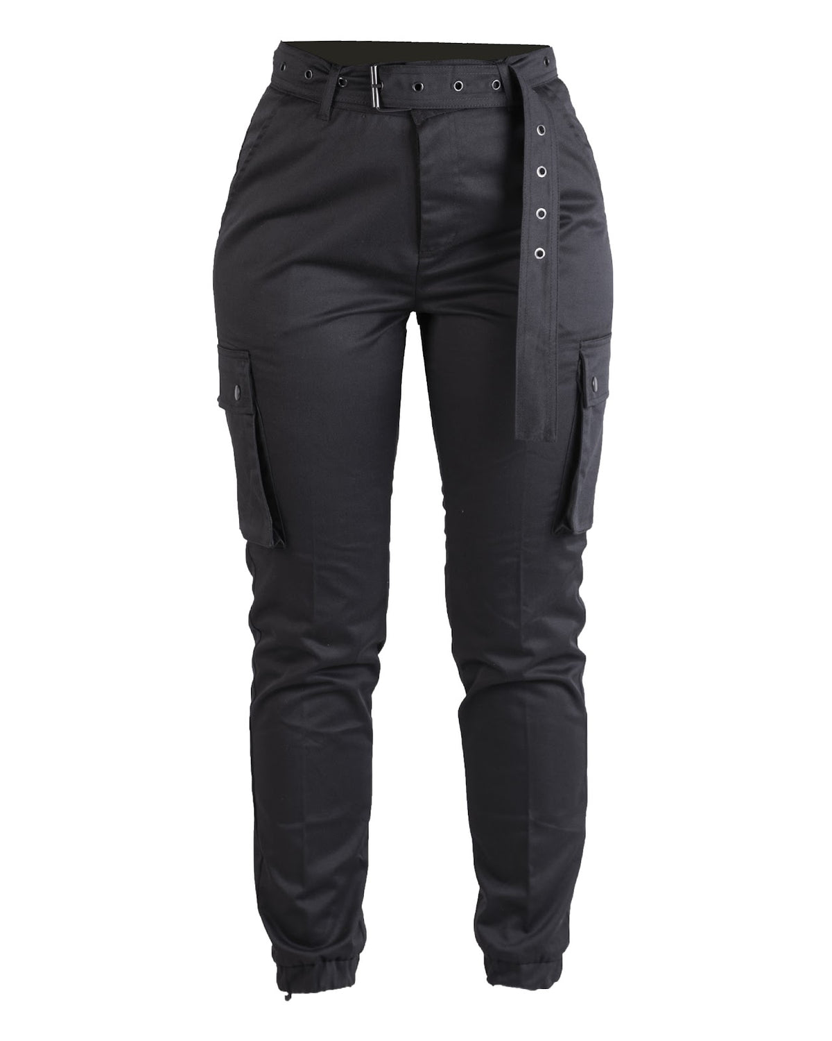 Pantalon cargo femme Mil-Tec en polyester-coton à taille haute et ceinture amovible