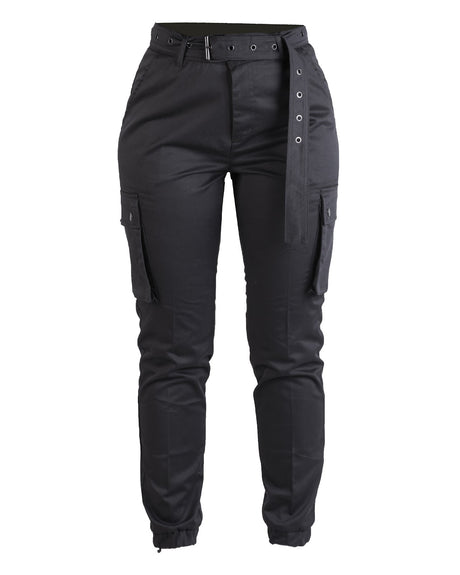 Pantalon cargo femme Mil-Tec en polyester-coton à taille haute et ceinture amovible