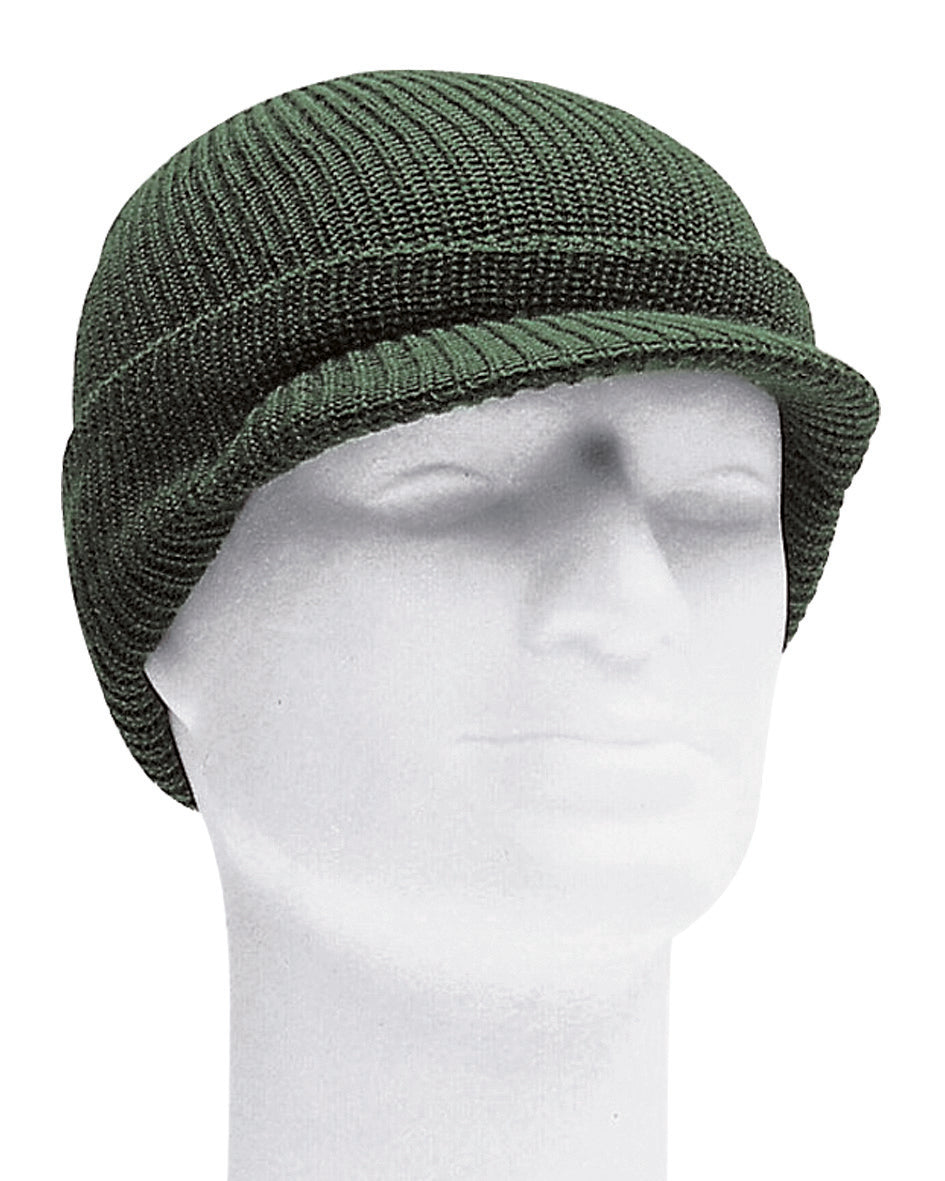 Bonnet type US Watch Cap Mil-Tec en laine avec visière courte pour la saison froide