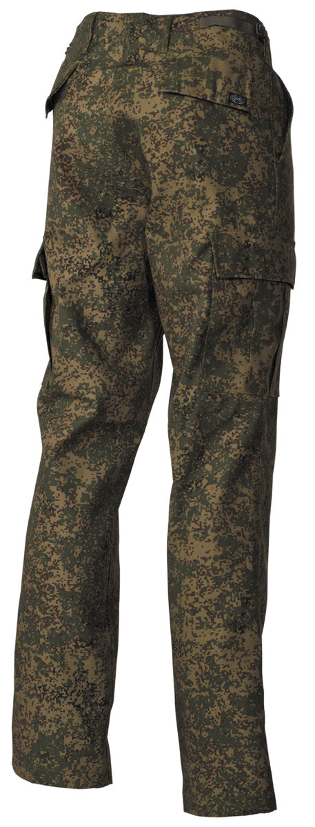 Pantalon de combat US BDU MFH motif AT-digital à glissière polycoton 65/35 six poches