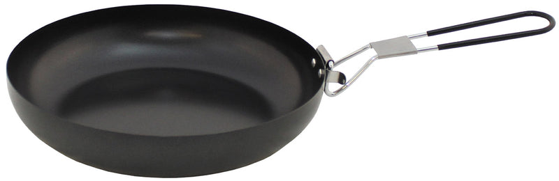 Poêle de camp Fox Outdoor en acier 24 cm à manche rabattable et revêtement antiadhésif