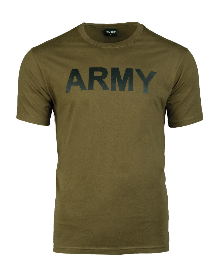 T-shirt Mil-Tec imprimé ARMY en coton et viscose, jersey simple 145 g/m²