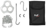 Support de trépied Fox Outdoor en acier inoxydable avec chaîne de 100 cm et crochets