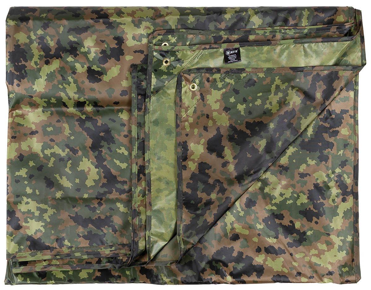 Bâche multi-usages MFH Tarp 300 x 300 cm à œillets renforcés colonne d'eau 2500 mm