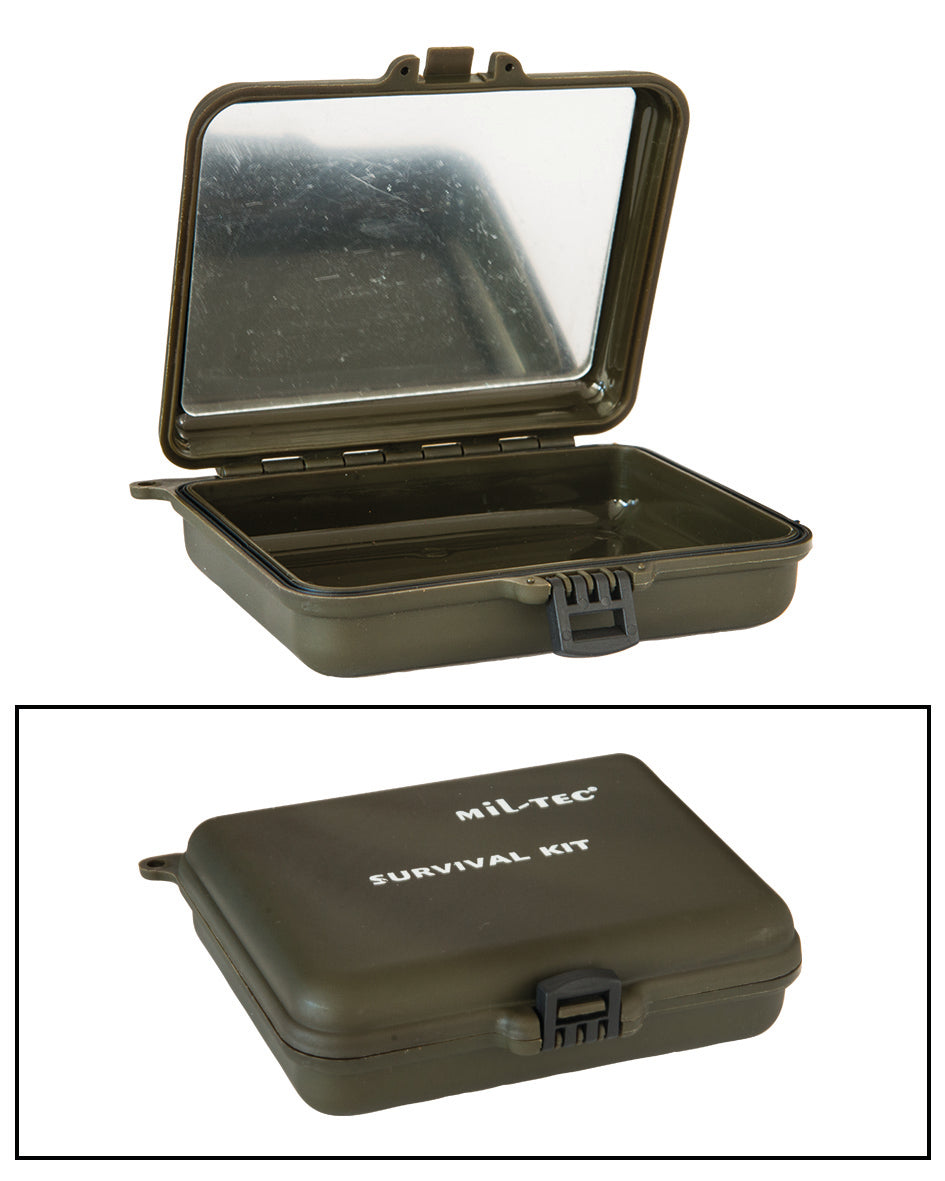 Boîtier de rangement Mil-Tec en polypropylène 12 x 10 x 3,5 cm avec miroir intégré