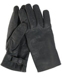 Gants type Bundeswehr Mil-Tec en cuir de chèvre doublés coton polyester poignet à pression