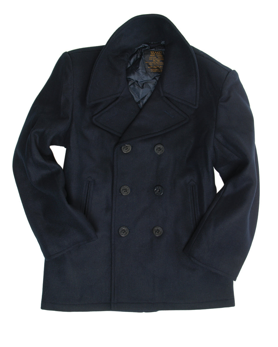 Caban type US Navy Mil-Tec en laine et viscose doublé matelassé à double boutonnage