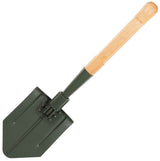 Pelle pliante type suisse MFH 2 pièces acier 2,3 mm manche bois 61 cm