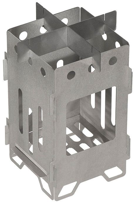 Réchaud Hobo Fox Outdoor en acier inoxydable à assemblage sans outil, deux formats