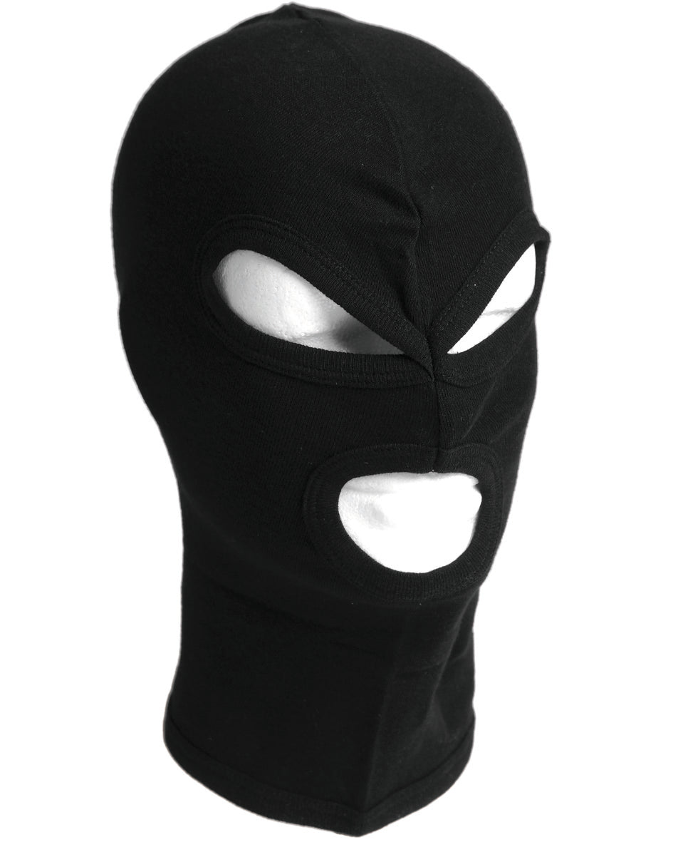 Cagoule trois trous Mil-Tec en coton à maille côtelée fine pour port sous casque
