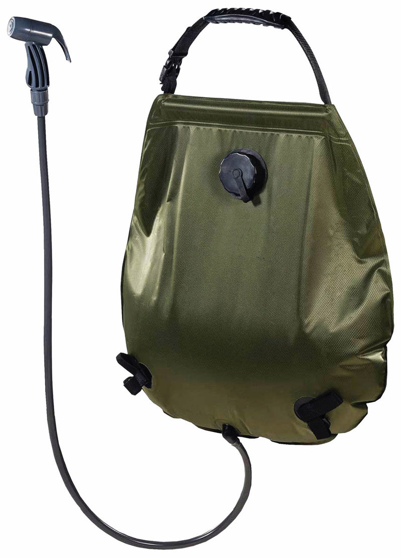 Douche solaire MFH Deluxe 20 litres à thermomètre, bandoulière et sac de transport
