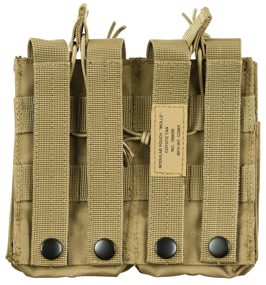 Pochette modulaire MOLLE MFH à quatre compartiments à cordon, 16 x 15 cm
