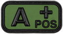 Patch groupe sanguin MFH 3D en caoutchouc 5 x 2,5 cm à dos auto-agrippant