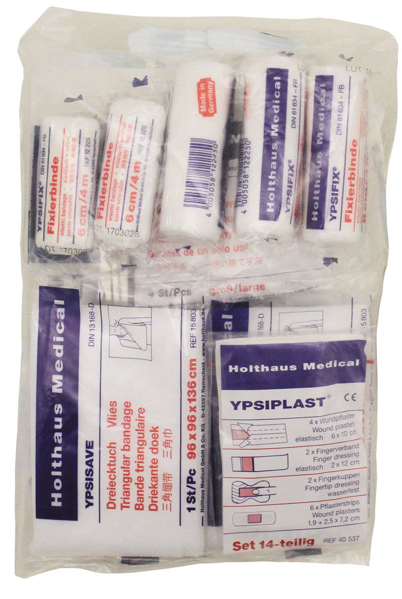 Recharge de premiers secours MFH 43 pièces conforme DIN 13164:2022 pour véhicule