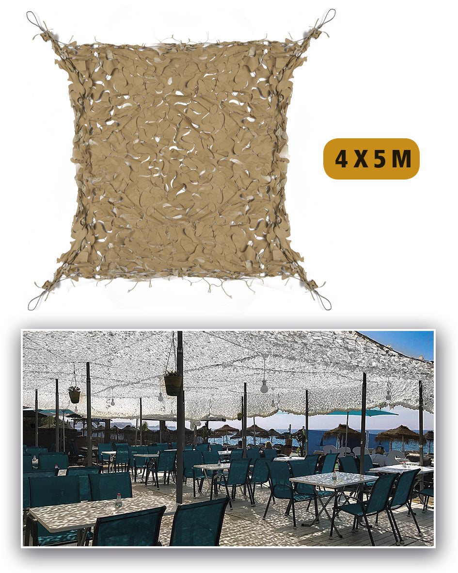 Voile d'ombrage Mil-Tec Broadleaf Shadow Sail 4 x 5 m en polyester ripstop réversible