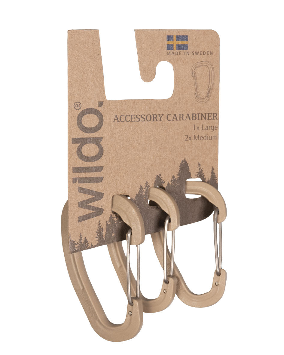 Lot de 3 mousquetons d'accessoire Wildo en polyoxyméthylène charges 35 et 50 kg