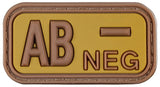 Patch groupe sanguin MFH 3D en caoutchouc 5 x 2,5 cm à dos auto-agrippant