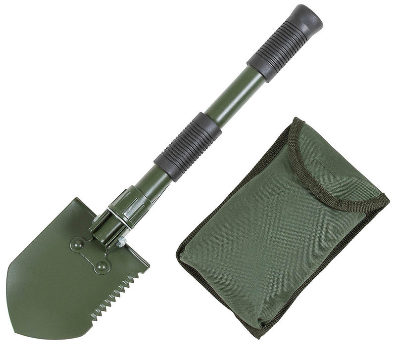 Pelle pliante Mini MFH 3 en 1 avec pioche escamotable 41 cm manche démontable