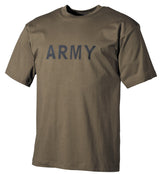 T-shirt imprimé Army MFH en coton 170 g/m² col rond renforcé jersey simple