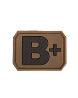 Patch groupe sanguin B positif Mil-Tec en PVC 3,8 x 2,8 cm à dos auto-agrippant