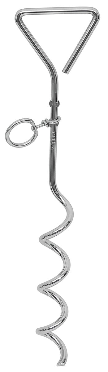 Piquet de tente spiralé MFH en métal 40 cm 300 g avec anneau mobile