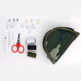 Trousse de couture militaire OPEX avec ciseaux, 3 bobines, aiguilles et boutons