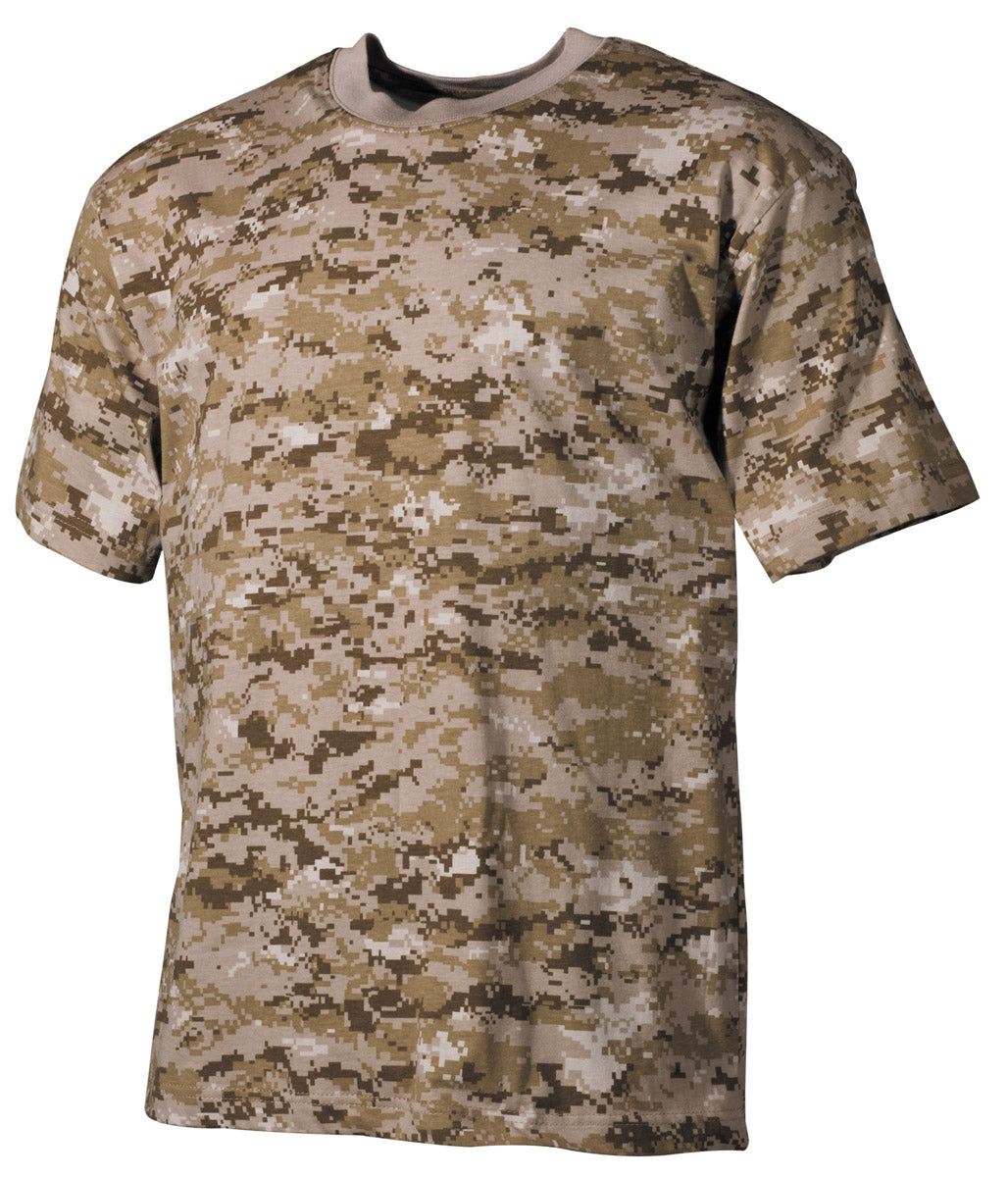 T-shirt US manches courtes MFH 170 g/m² coton à impression réactive col renforcé