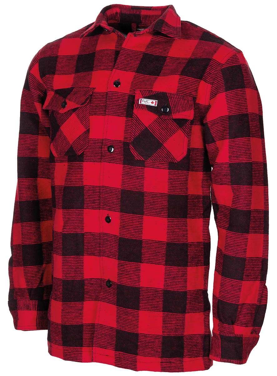 Chemise de bûcheron Fox Outdoor en flanelle épaisse de coton dos double épaisseur
